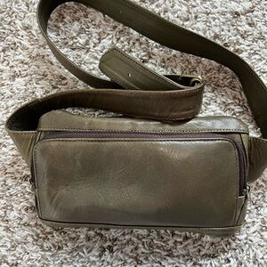 Olive Green Leather Crossbody Bag